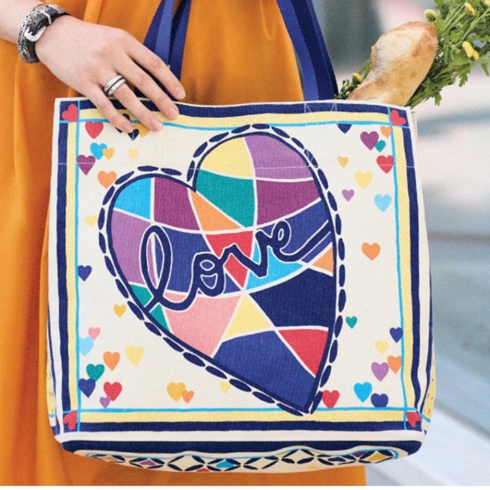 NWT Brighton Cherished Love Tote 2 Sided Design Canvas Travel - Picture 3 of 9